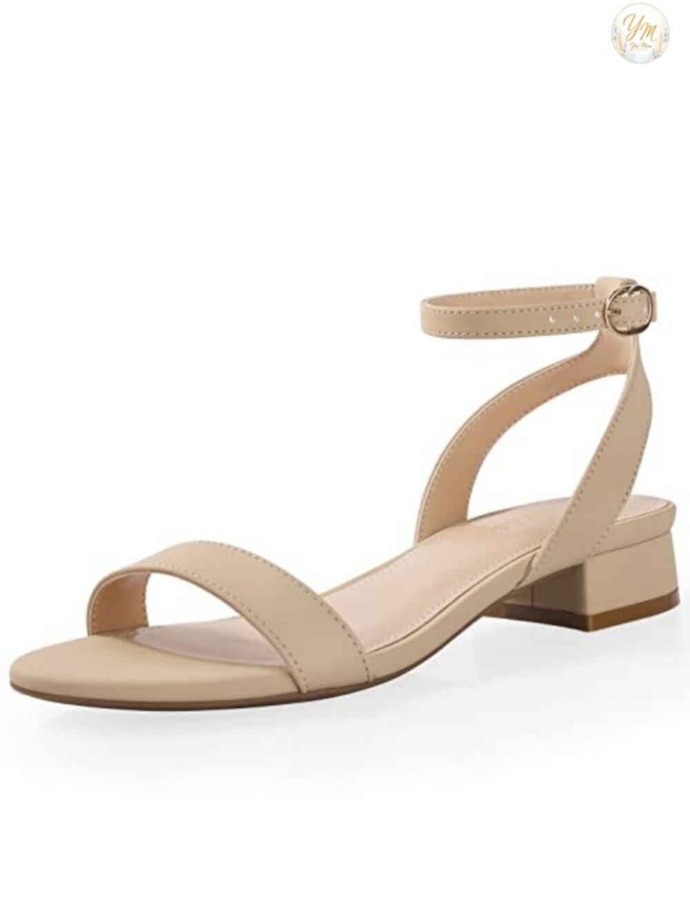 Women's Open Toe Low Block Heel Ankle Strap Sandals Suede Leather